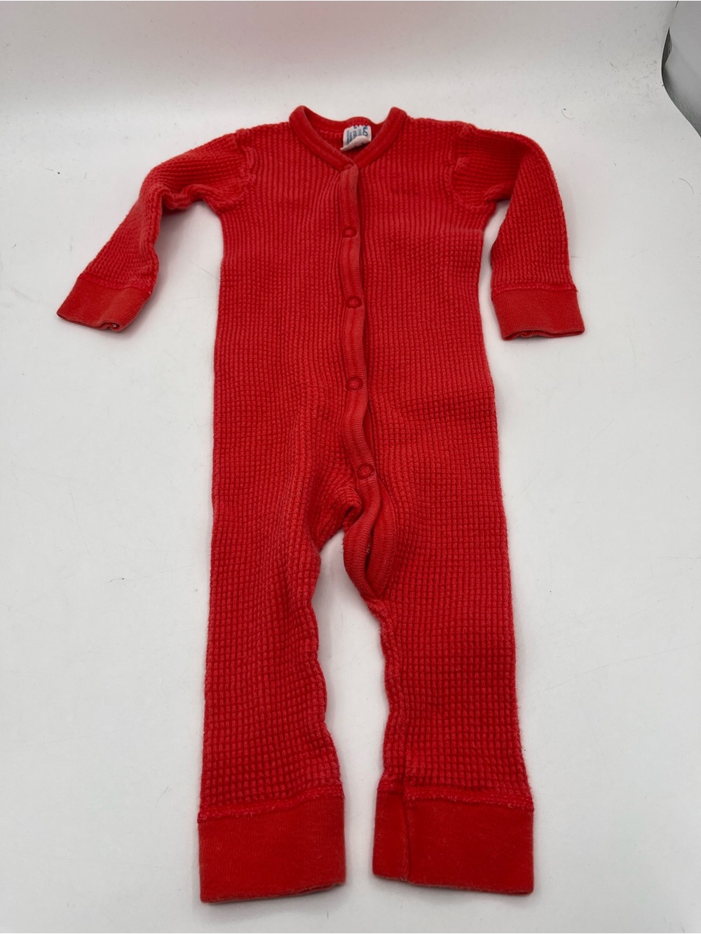 Cintage Carter's Bright Red Thermal Snap-Front One-Piece Pajamas